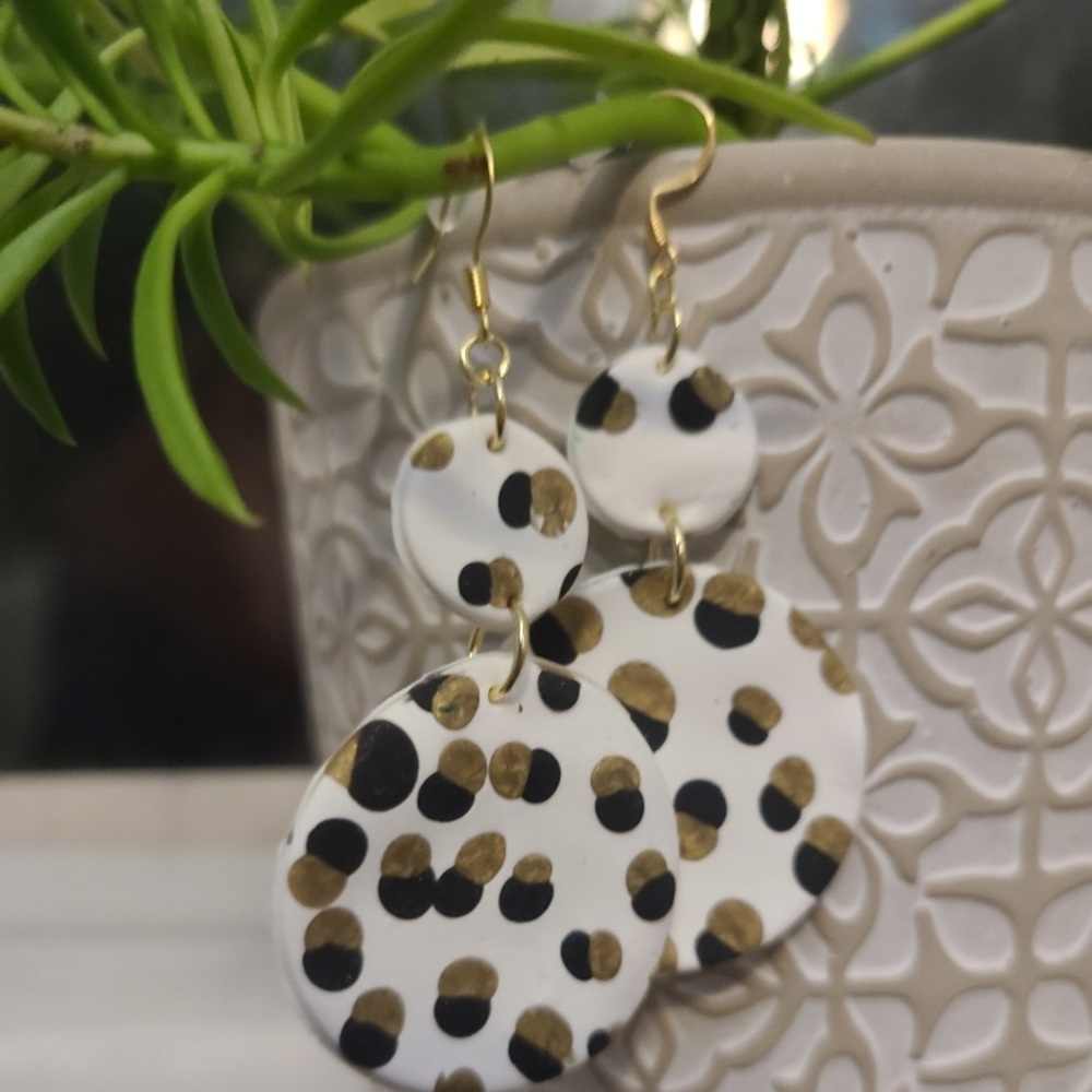 White spotted earrings